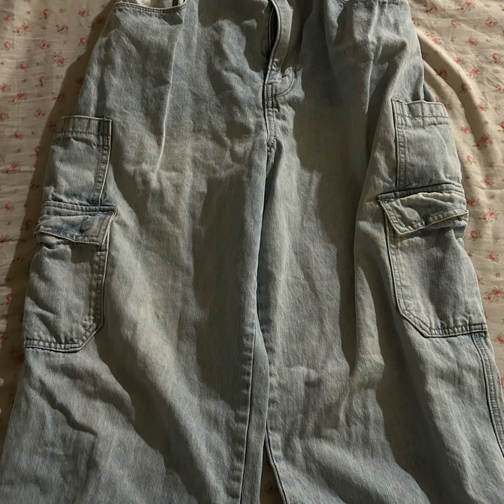 Zumiez Light Blue Denim Cargo Skirt